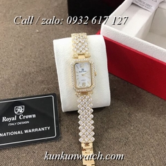 Đồng Hồ Nữ Royal Crown 6316 -  Dây Gắn Đá Vỏ Vàng - 20 x 30mm