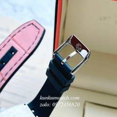 Đồng Hồ Nữ Franck Muller V32 - ABF Nền Mặt Tia Vỏ Đá Trắng - Dây Hồng - 32 x 42mm