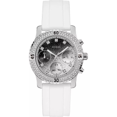 Đồng Hồ Nữ Guess W1098L1 Đính Đá Silver Dây Silicone 38mm 1