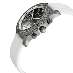 Đồng Hồ Nữ Guess W1098L1 Đính Đá Silver Dây Silicone 38mm
