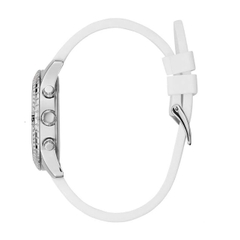 Đồng Hồ Nữ Guess W1098L1 Đính Đá Silver Dây Silicone 38mm