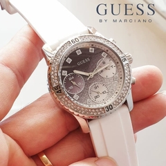 Đồng Hồ Nữ Guess W1098L1 Đính Đá Silver Dây Silicone 38mm