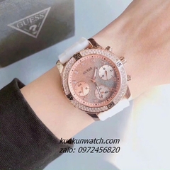 Đồng Hồ Nữ Guess W1098L5 Đính Đá Dây Silicone 38mm