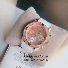 Đồng Hồ Nữ Guess W1098L5 Đính Đá Dây Silicone 38mm