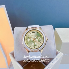 Đồng Hồ Nữ Michael Kors Jessa Oversize MK7267 Đính Đá 6 Kim Dây Silicone 40mm