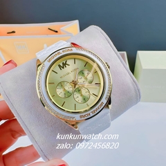 Đồng Hồ Nữ Michael Kors Jessa Oversize MK7267 Đính Đá 6 Kim Dây Silicone 40mm