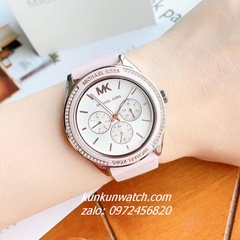 Đồng Hồ Nữ Michael Kors Jessa Oversize MK7268 Đính Đá 6 Kim Dây Silicone 40mm