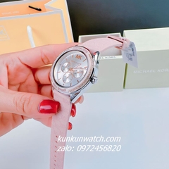 Đồng Hồ Nữ Michael Kors Jessa Oversize MK7268 Đính Đá 6 Kim Dây Silicone 40mm