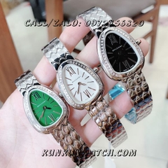 Đồng Hồ Nữ Bvlgari Serpent BGRNT053 - Dây Kim Loại ( Bạc Mặt Xanh )  - 33mm - Đính Viền Pha Lê