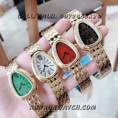 Đồng Hồ Nữ Bvlgari Serpent BGRNT057 - Dây Kim Loại ( Vàng Mặt Xanh )  - 33mm - Đính Viền Pha Lê