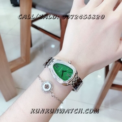 Đồng Hồ Nữ Bvlgari Serpent BGRNT053 - Dây Kim Loại ( Bạc Mặt Xanh )  - 33mm - Đính Viền Pha Lê