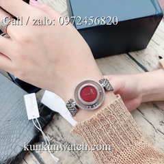 Đồng Hồ Nữ Chopard Happy Diamonds CPND022 - Dây Kim Loại Màu Bạc Mặt Đỏ - 32mm