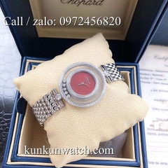 Đồng Hồ Nữ Chopard Happy Diamonds CPND022 - Dây Kim Loại Màu Bạc Mặt Đỏ - 32mm