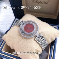 Đồng Hồ Nữ Chopard Happy Diamonds CPND022 - Dây Kim Loại Màu Bạc Mặt Đỏ - 32mm