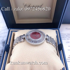 Đồng Hồ Nữ Chopard Happy Diamonds CPND022 - Dây Kim Loại Màu Bạc Mặt Đỏ - 32mm