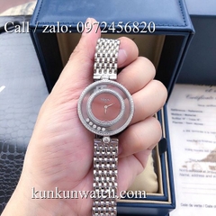 Đồng Hồ Nữ Chopard Happy Diamonds CPND022 - Dây Kim Loại Màu Bạc Mặt Đỏ - 32mm