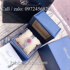 Đồng Hồ Nữ Chopard Happy Diamonds CPND022 - Dây Kim Loại Màu Bạc Mặt Đỏ - 32mm