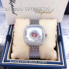 Đồng Hồ Nữ Chopard Happy Diamonds CPNT051 - Dây Kim Loại Màu Bạc Mặt Đỏ - 34mm