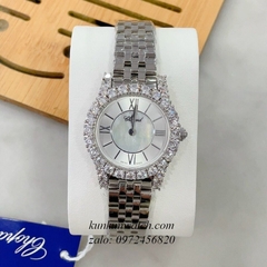 Đồng Hồ Nữ Chopard L'Heure Du Diamant Đính Viền Đá Chấu Silver 32mm 1