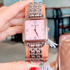 Đồng Hồ Nữ Coach Cass 14504497 Demi Rose Gold Mặt Vuông Hồng 28mm 1