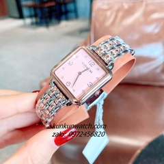 Đồng Hồ Nữ Coach Cass 14504497 Demi Rose Gold Mặt Vuông Hồng 28mm