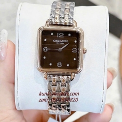 Đồng Hồ Nữ Coach Cass 14504543 Demi Rose Gold Mặt Vuông Đen 28mm 1