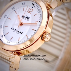 Đồng Hồ Nữ Coach Tristent Purple 14502463 Đá Ceramic Trắng Rose Gold Mặt 30mm