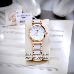 Đồng Hồ Nữ Coach Tristent Purple 14502463 Đá Ceramic Trắng Rose Gold Mặt 30mm