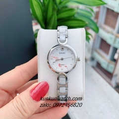 Đồng Hồ Nữ Rado Điểm Pha Lê 4 Mốc Giờ Dây Đá Ceramic Trắng Silver 26mm 1