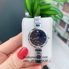 Đồng Hồ Nữ Rado Điểm Pha Lê 4 Mốc Giờ Dây Đá Ceramic Xanh Silver 26mm 1