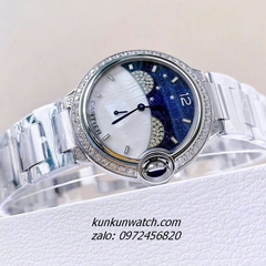 Đồng Hồ Nữ Cartier Đính Đá Họa Tiết Bầu Trời Sao Silver 36mm