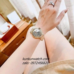 Đồng Hồ Nữ Cartier Jaguar Đính Đá Họa Tiết Báo Đốm Gold 36mm