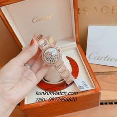 Đồng Hồ Nữ Cartier Jaguar Đính Đá Họa Tiết Báo Đốm Rose Gold 36mm