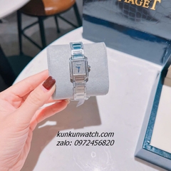 Đồng Hồ Nữ Cartier Tank Đính Đá Vỏ Silver Mặt Vuông 30mm