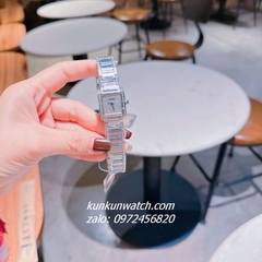 Đồng Hồ Nữ Cartier Tank Đính Đá Vỏ Silver Mặt Vuông 30mm