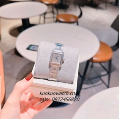 Đồng Hồ Nữ Cartier Tank Đính Đá Vỏ Silver Mặt Vuông 30mm