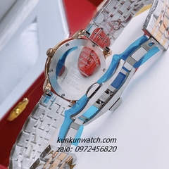 Đồng Hồ Nữ Franck Muller Geneve 2 Kim Mặt Số Đính Viền Đá Demi Lịch Ngày 36mm