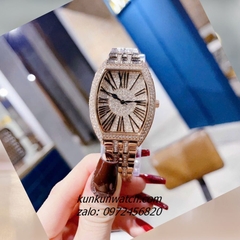 Đồng Hồ Nữ Chopard Đính Full Đá Pha Lê, Điểm Số La Mã Các Mốc Giờ Rose Gold 34mm 1