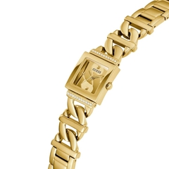 Đồng Hồ Nữ Guess GW0603L2 Đính Đá Dáng Lắc Tay Gold Mặt Vuông 20.8mm