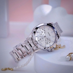 Đồng Hồ Nữ Guess GW0443L1 Đính Đá Silver 6 Kim 35mm