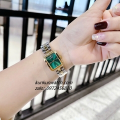 Đồng Hồ Nữ Guess Damenuhr GW0865L6 Đính Đá Demi Gold Mặt Xanh Vuông 22mm