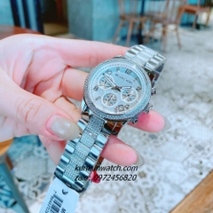 Đồng Hồ Nữ Michael Kors Runway MK5825 Chronograph Đính Đá Silver 38mm