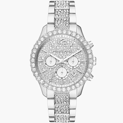Đồng Hồ Nữ Michael Kors Layton MK6976 Đính Đá Chấu 6 Kim Silver 42mm
