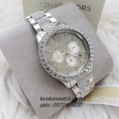 Đồng Hồ Nữ Michael Kors Layton MK6976 Đính Đá Chấu 6 Kim Silver 42mm