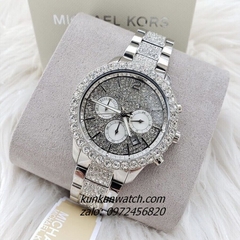 Đồng Hồ Nữ Michael Kors Layton MK6976 Đính Đá Chấu 6 Kim Silver 42mm
