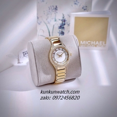 Đồng Hồ Nữ Michael Kors Outlet Sylvia MK4655 Nền Mặt Xà Cừ Đính Đá Gold 33mm