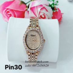 Đồng Hồ Nữ Chopard Đính Đá Chấu 2 Kim Mặt Ovan Gold 30mm 1