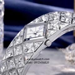 Đồng Hồ Nữ Swarovski Curiosa Đính Full Đá Pha Lê Silver 20mm