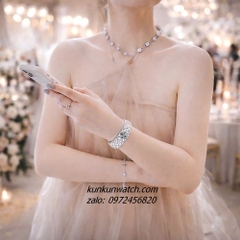 Đồng Hồ Nữ Swarovski Curiosa Đính Full Đá Pha Lê Silver 20mm