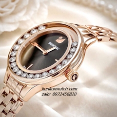 Đồng Hồ Nữ Swarovski Lovely Rose Gold Mặt Đen Đá Chạy 31mm